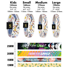 Özel şerit desen elastik bileklik dokuma etiket bilezikler spor erkek kadın promosyon Polyester bilekliği - Product Image 6