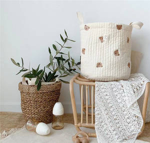 Sac de rangement multifonctionnel personnalisable <span class=keywords><strong>pour</strong></span> <span class=keywords><strong>bébé</strong></span>, broderie, couches, vêtements, jouets, seau de rangement, literie - Product Image 6