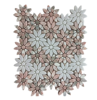 Nouvelle Arrivée Mosaïque Murale et de Sol en Marbre Poli à Jet d'Eau Vert et Blanc, Design Moderne Écologique, Motif Floral, pour Hôtels, Garantie 1 An