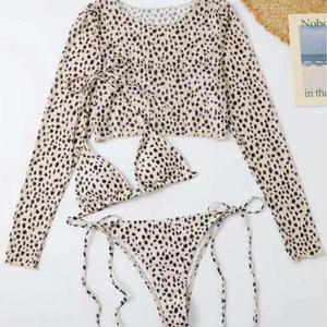 Bikini Sexy da donna 3 pezzi costume da bagno a maniche lunghe costumi da bagno Bikini Bikini - Product Image 5