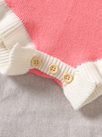 Combinaison bébé en tricot jacquard cerise 100% coton OEKO TEX, sans manches, à volants, pour nouveau-né fille, tenue quotidienne d'été et cadeau pour bébé
