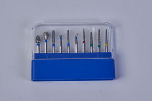 Commercio all'ingrosso 10 pz/pacco SENMEI ortodontico dentale serie FG in acciaio inox frese diamantate fiamma ogivale End alimentazione manuale - Product Image 6