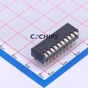 DSPV10LHGET DIP Switch Switch Piano Key Single Pole Single Throw 12 PC Pin - Product Image 1