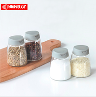 Bocaux à épices en verre de 100ml Double couvercles Assaisonnement Shakers Bouteilles Barbecue Spice Container Sel et Poivre Condiment Distributeur Pots