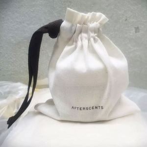Customizable Canvas <b>Drawstring</b> <b>Pouch</b> Canvas Material Gift Dust <b>Pouch</b> 100% Cotton <b>Drawstring</b> Bag With Single Black Ribbon - Product Image 1