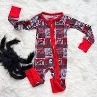 Pyjamas en viscose de bambou personnalisés en gros, barboteuses bébé en bambou bio à double fermeture éclair, vêtements de nuit pour bébés et jeunes enfants en bambou
