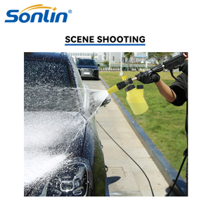 Bình tạo bọt tuyết áp suất cao màu vàng, đầu nối nhanh 1/4 inch, vòi phun điều chỉnh, bình chứa bọt kèm cốc đo - Product Image 6