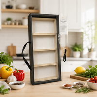 Grande boîte cadeau en carton ondulé robuste avec poignée en ruban, couvercle transparent et base en carton ondulé