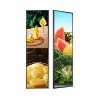 Máquina de publicidad de pantalla de tira de 69,4 pulgadas, estantes de pantalla de tira HD para colgar en la pared, pantalla de publicidad de autobús electrónico para caminar