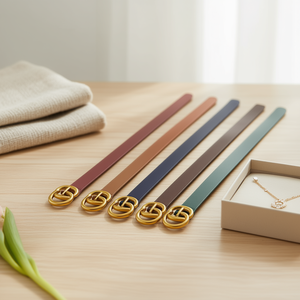 Cinturón de Cuero con Hebilla Dorada de 3.5 cm para Mujer, Accesorio de Moda - Product Image 2