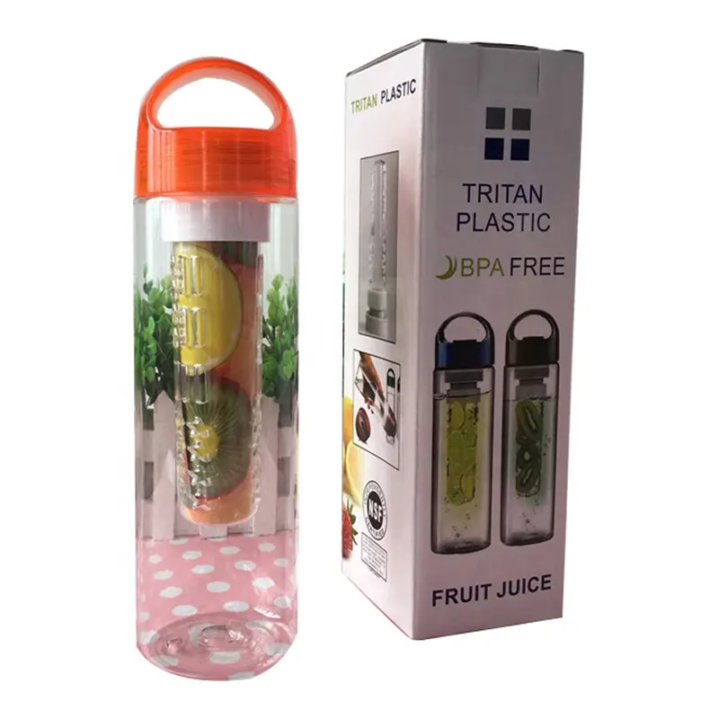 Пластиковая бутылка для воды с инфузером для фруктов, 17 унций, без БФА