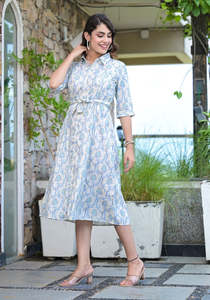 Ready Wear Women's White Color Solid Cotton <b>Linen</b> Button Half Sleeves A-Line Vintage Casual Summer Garment Dyed Bulk Prices - Product Image 5
