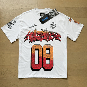 Camiseta Rep Hell Star para Hombre, Estilo <span class=keywords><strong>Vintage</strong></span>, Lavada, con Letras Impresas, Manga Corta, Alta Calidad, 100% Algodón, Ropa Urbana con Etiqueta NFC - Product Image 4