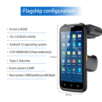 Terminal RFID UHF de Largo Alcance con Android 12, Escáner de Códigos QR Móvil, Lector de Número de Serie IMEI, PDA