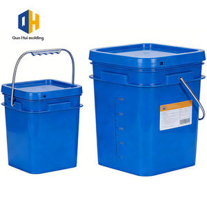 Balde Plástico Quadrado Personalizado com Logo 2L 5L 20L com Tampa e Alça para Coleta de Resíduos de Fábrica - Product Image 1