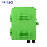 Caja de Distribución de Fibra Óptica Verde de 16 Puertos, Impermeable IP65, con Divisor PLC 1x16, Montaje en Pared, para Redes de Telecomunicaciones