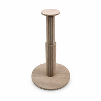 Griffoir pour chat en liège rond, design à double colonne, griffoir pour chat en liège naturel gris brun pour chats d'intérieur