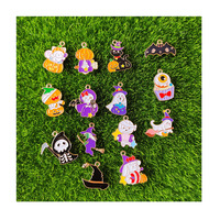 Pendentifs à breloques Halloween pendentifs en alliage émail citrouille fantôme breloques Halloween bricolage boucle d'oreille collier bracelet breloques