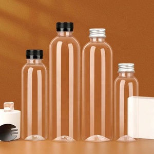 Wholesale 8oz 12oz 16oz Food Grade PET Square Beverage <b>Plastic</b> Juice Bottle With Black <b>Cap</b> - Product Image 3