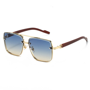 Occhiali da Sole Quadrati in <span class=keywords><strong>Vetro</strong></span> Rinfrescante per <span class=keywords><strong>Uomo</strong></span> e Donna, con Texture in Legno, alla Moda, per Vacanze, Tempo Libero, Spiaggia, Grandi Occhiali Quadrati Personalizzabili con Protezione Solare - Product Image 5