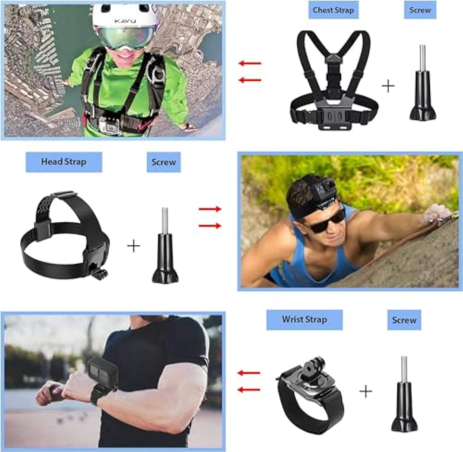 HONGDAK Action Camera Accessories Kit for GoPro Hero 13 12 11 10 9 Black Kit Go Pro Action Camera Accessories Set 61 in 1