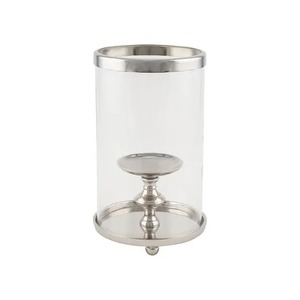 Stainless Steel Hurricane Candleholder Clear Glass Cylinder Heat Resistant Home Decoration Silver <b>tea</b> <b>light</b> <b>holder</b> - Product Image 2