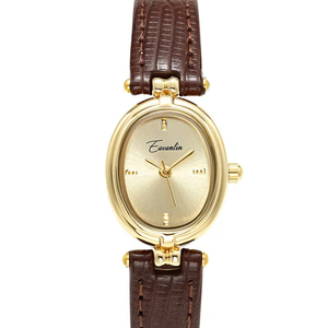 <span class=keywords><strong>Montre</strong></span>-Bracelet Féminine 1906 de Haute Qualité, Mouvement Japonais, Personnalisée, en Cuir Ovale, <span class=keywords><strong>Montre</strong></span> à Quartz pour <span class=keywords><strong>Femme</strong></span>, Jolies Montres pour Fille - Product Image 1