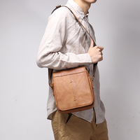 Sac bandoulière vintage en cuir Crazy Horse, sac à bandoulière en cuir véritable pour homme, sac messager antivol