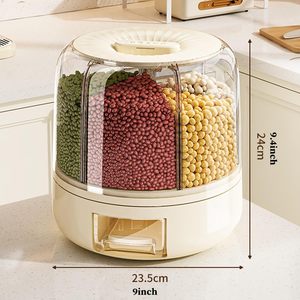 Eco Friendly Plastic Rotating Food & Spice <b>Storage</b> <b>Box</b> for <b>Kitchen</b>-Modern Rice Organizer - Product Image 5