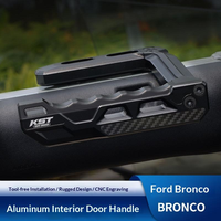 Barre de suspension de luxe en alliage d'aluminium pour Bronco 2021-2026 avec garniture en fibre de carbone véritable, accessoires intérieurs de voiture sans perçage