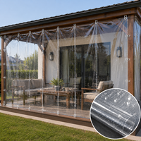 Lona de Poliéster Transparente Laminada con PVC, Impermeable, con Ojales, para Invernadero o Patio