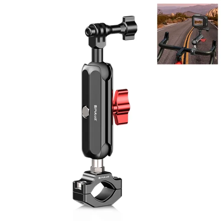 Hot Selling PULUZ Motorcycle Rearview Large Clamp CNC Metal Magic Arm Rod Mount for Insta360 X4