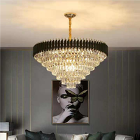 Lustre en cristal K9 de luxe vintage en laiton doré, design branche d'arbre, pour salon