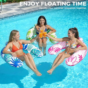 <b>Inflatable</b> Pool <b>Float</b> Chair with Cup Holders Floating Pool Lounge Chair for Swimming Pool Water Chair Toy Party <b>Float</b> for Adults - Product Image 4