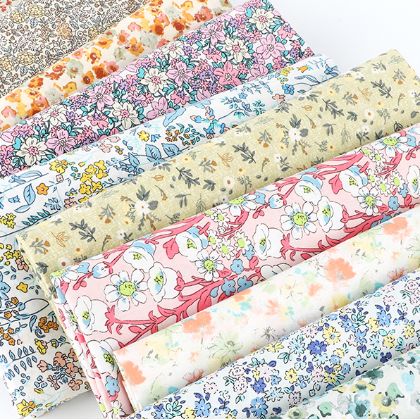Small Floral Cotton Fabric Material For Girl Clothing Custom Printing Roll Woven Plain Cotton Poplin Fabric