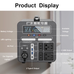 Estación de Energía Portátil Personalizada para Camping y Barbacoa, 110V 220V <span class=keywords><strong>con</strong></span> Panel Solar, Controlador MPPT, Batería <span class=keywords><strong>Externa</strong></span>, <span class=keywords><strong>Enchufe</strong></span> Estadounidense/Británico - Product Image 5