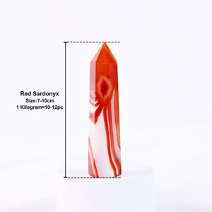 من الشركة المصنعة للبيع المباشر موك صغير مقبول حجر مصقول الشفاء الروحي ساردونيكس برج طاقة كريستال أحمر نقطة ساردونيكس - Product Image 4