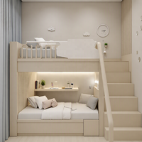 Lit superposé moderne pour enfants, gain de place, en bois massif, confortable, multifonctionnel, meubles écologiques pour enfants