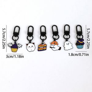 Llavero de dibujos animados de fantasma pequeño y divertido, con colgante de elfo versátil y con personalidad, de la serie Halloween, en aleación con pintura horneada - Product Image 3