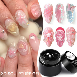 Gel de modelado semisólido sin necesidad de limpiar para polvo de espejo, diamantes de imitación, ondas de agua 3D, arte de uñas, gel UV LED para manicura en casa - Product Image 3