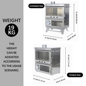 Ensemble de réchaud de camping portable en acier inoxydable INBESTCAMP avec four à <span class=keywords><strong>pizza</strong></span> intégré - Multifonctionnel pour le camping et les voyages - Product Image 3