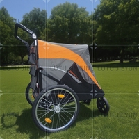 Pliage plus grand à trois roues poussette pour animaux de compagnie pare-soleil un bouton pour Camping en plein air voyage vente chaude fer matériel OEM