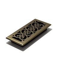 Registre de plancher personnalisé, 4x10, fini laiton antique