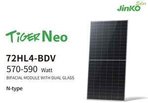 Langlebigkeit zweiseitiges Jinko N-Typ Mono-PV-Panel mit Doppelglas für Solarstromsystem 580 585 W Solarmodul - Product Image 3