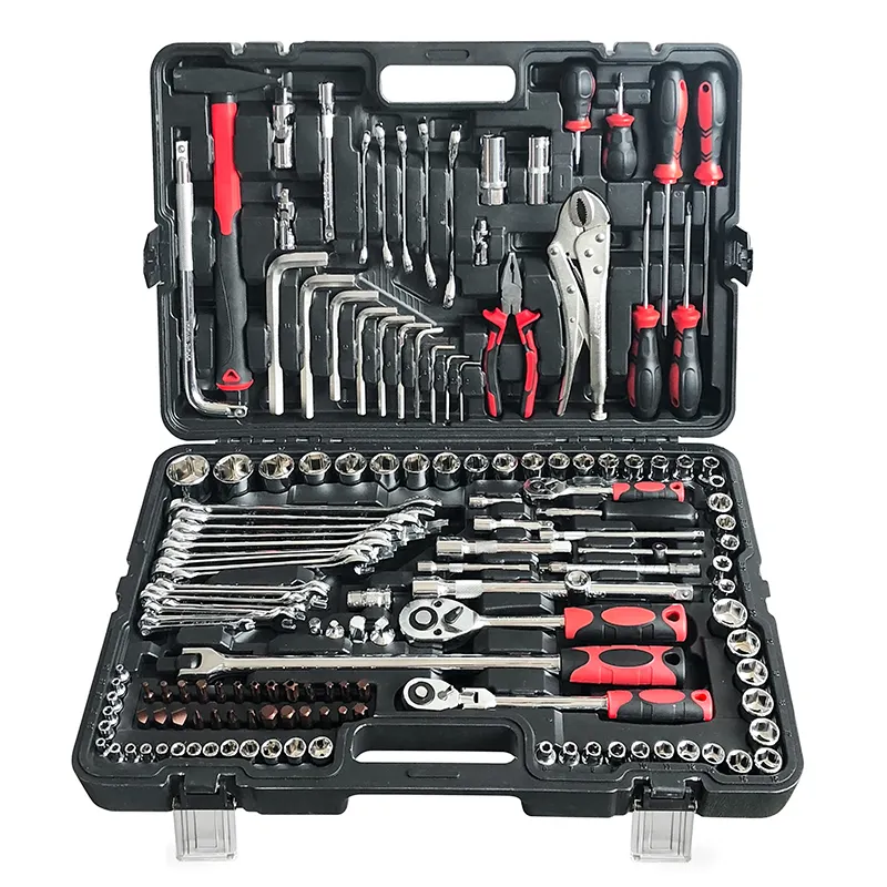 150 Piece 1/2,3/8,1/4 Inch Drive Flexible Head Rotator Ratchet Handle Wrench Socket Set With Mechanical Tools