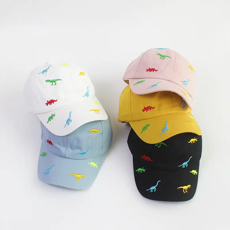wholesale embroidery dinosaur cute baby hat customised kids baseball cap