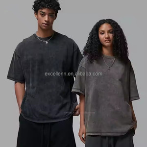 T-Shirt Oversize da Uomo in Puro Cotone 100% con Spalle Scese, Effetto Vintage e Lavaggio Acido, Anti-Pilling - Product Image 2