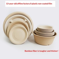Assiette et bol jetables en fibre de bambou biodégradable pour barbecue, anniversaire, plateau à gâteau, assiette de dîner épaissie, assiette à décorer CW-CP