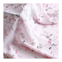 WI-A08 100% Polyester 75D perle mousseline de soie tissu petites fleurs imprimé conception haute qualité antistatique pour vêtements islamiques