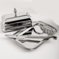 Boîte à beurre créative en acier inoxydable de luxe classique européen et américain avec couvercle pour la cuisine, les fêtes et le rangement du pain
